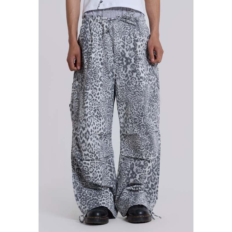 Snow Leopard Parachute Pants