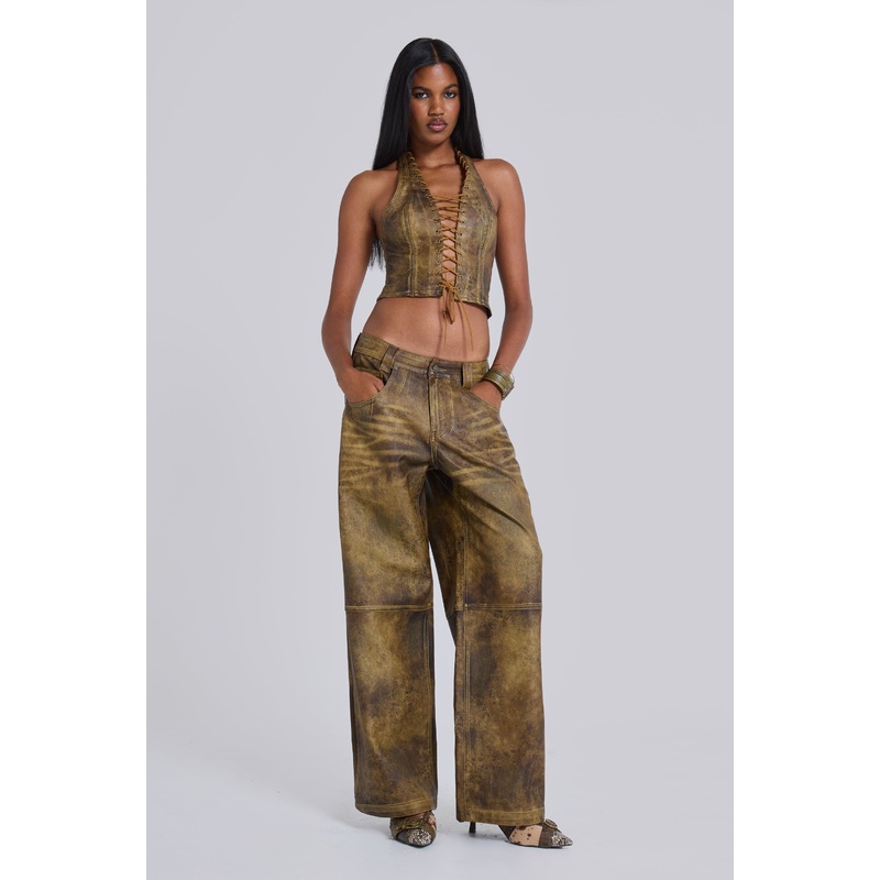 Vaca Faux Leather Colossus Trousers