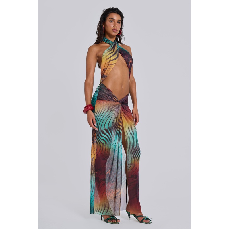 Akila Knotted Halter Maxi Dress
