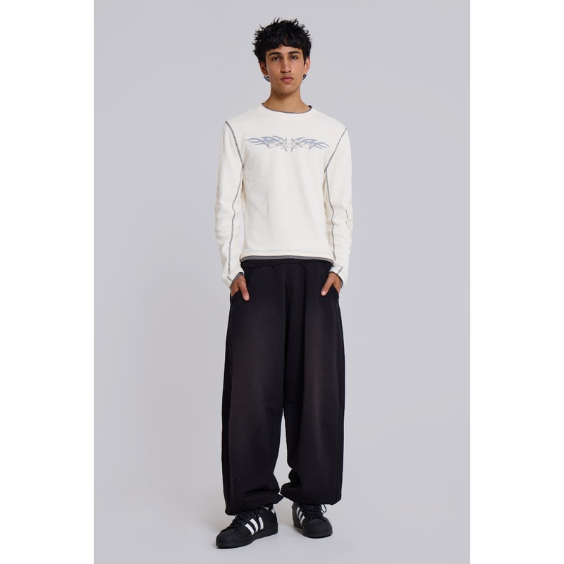Black Baggy Cuffed Monster Joggers