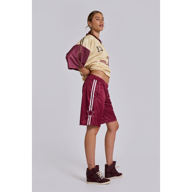 Burgundy Alyx Longline Football Shorts