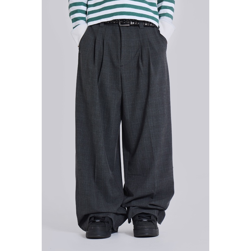 Grey Check Goliath Suit Trousers
