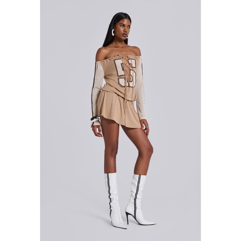 Maia Lace Up Mini Dress