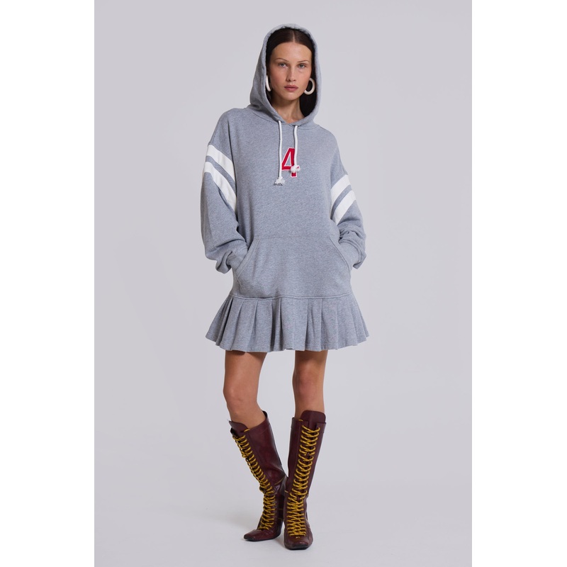 4 or Nothing Sweater Dress in Grey Marl