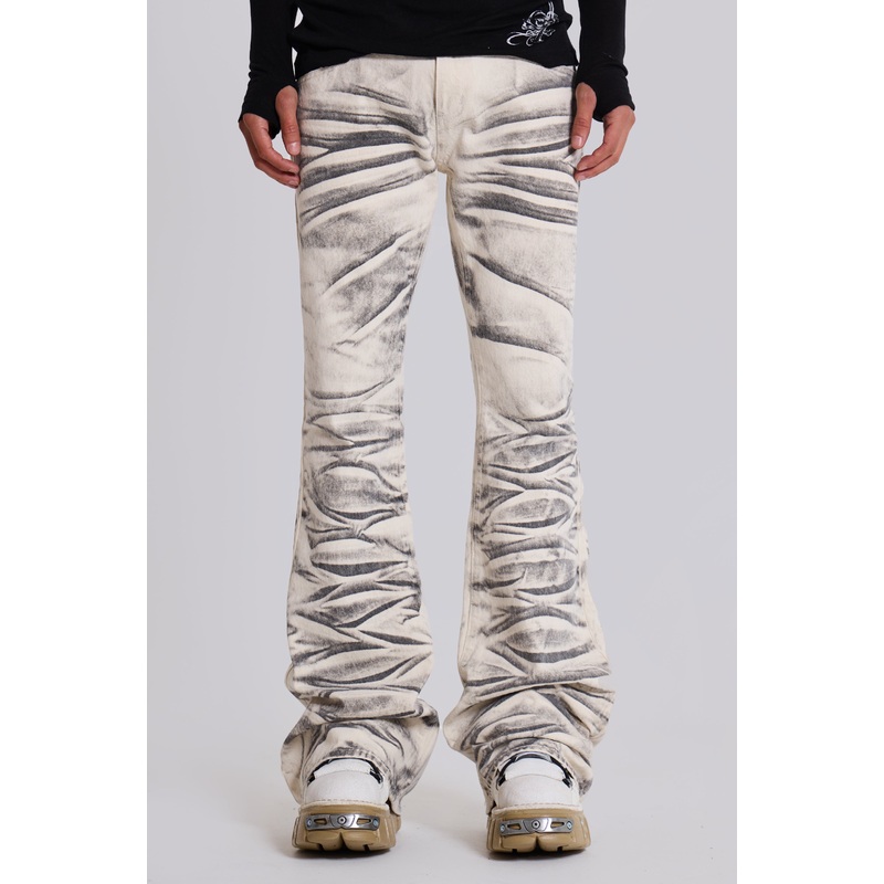 Arctic White Drift Flared Jeans