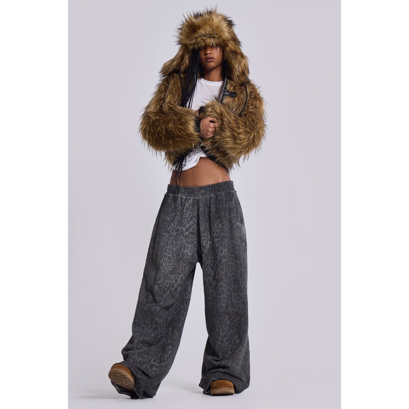 Charcoal Leopard Monster Joggers