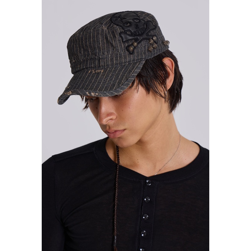 Pinstripe Baker Boy Hat