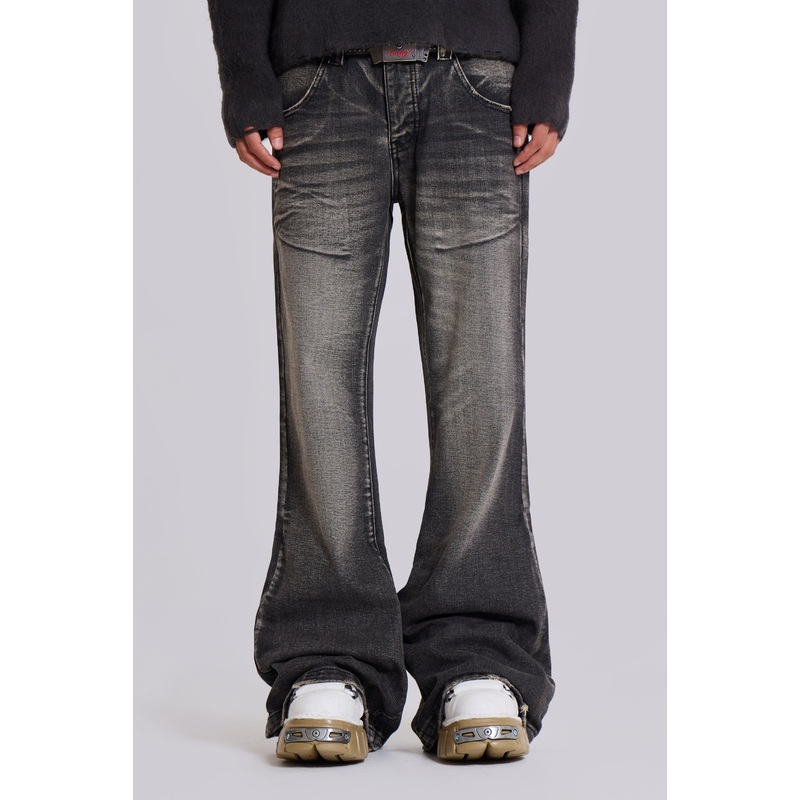 Washed Black Blaze Flared Jeans