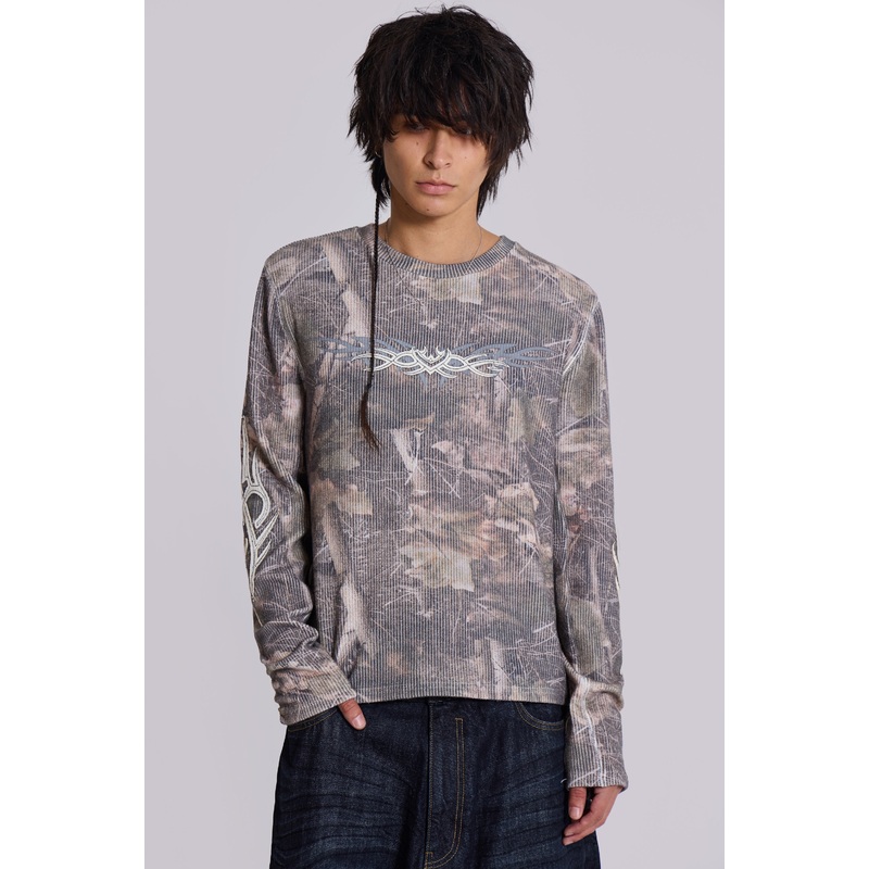 Woodland Camo Tattoo Applique Top