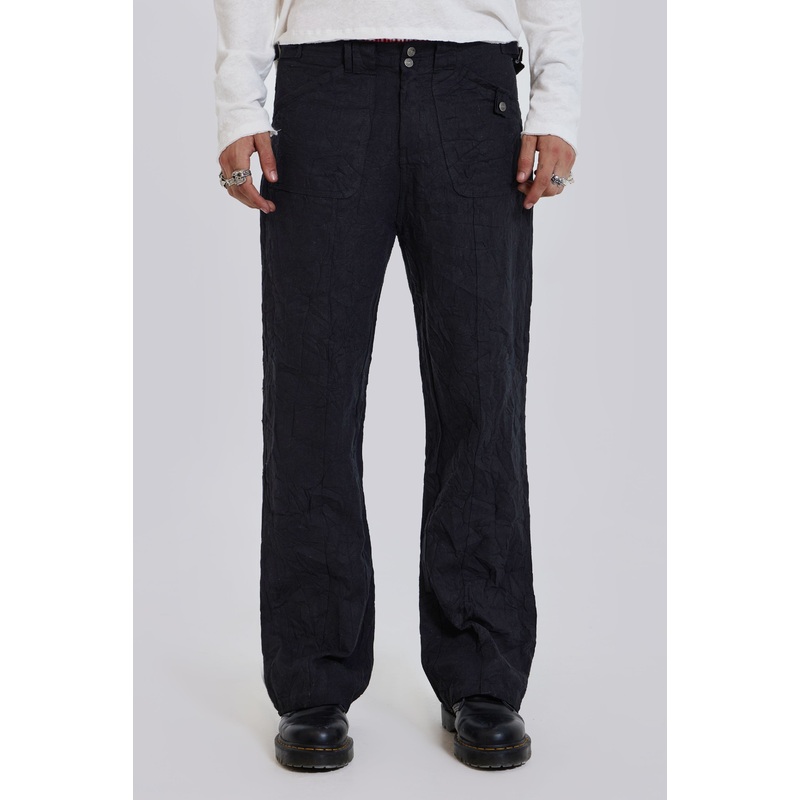 Black Creased Pants