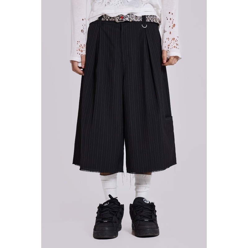 Black Pinstripe XL Goliath Baggy Shorts