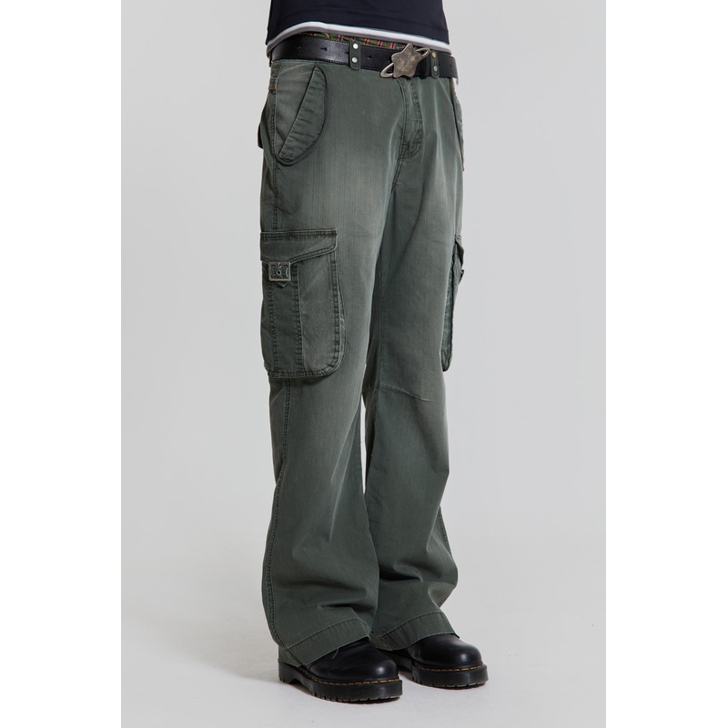 Khaki Straight Leg Cargo Trousers