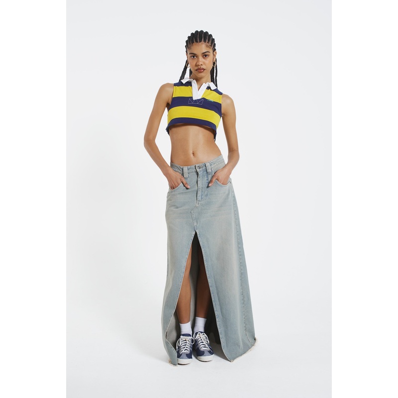Light Wash Denim Colossus Maxi Skirt