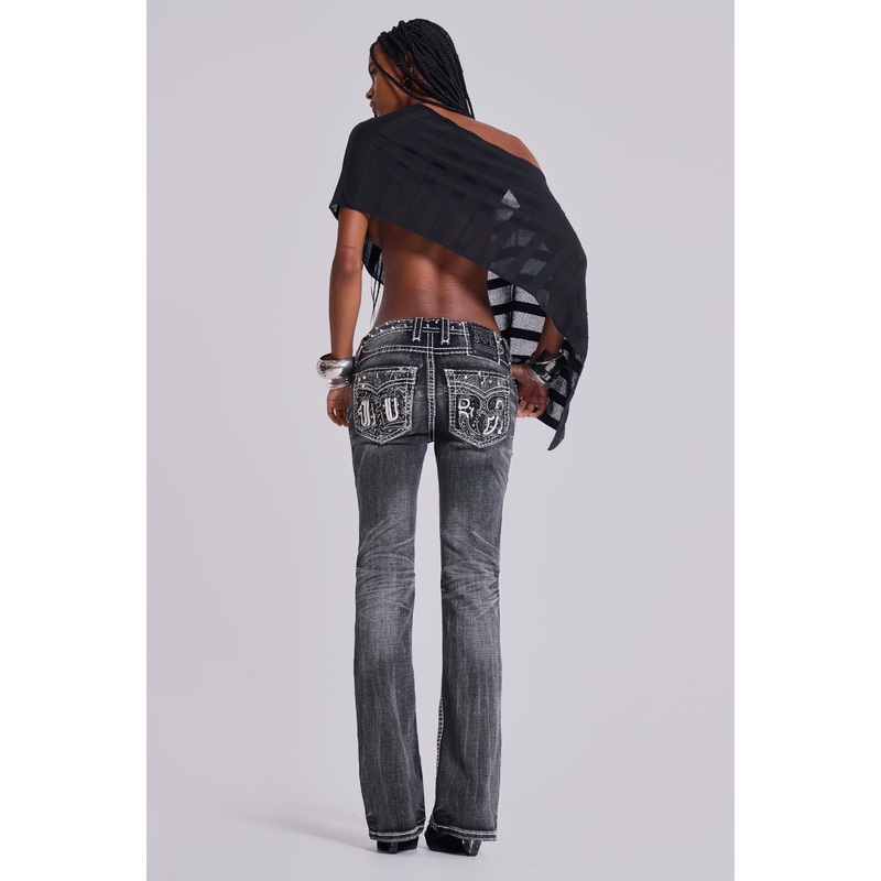 Rock Revival Madison Bootcut Jeans in Washed Black