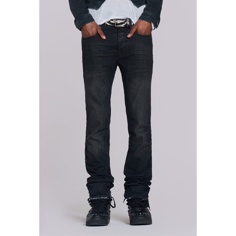 Washed Black Drain Jeans