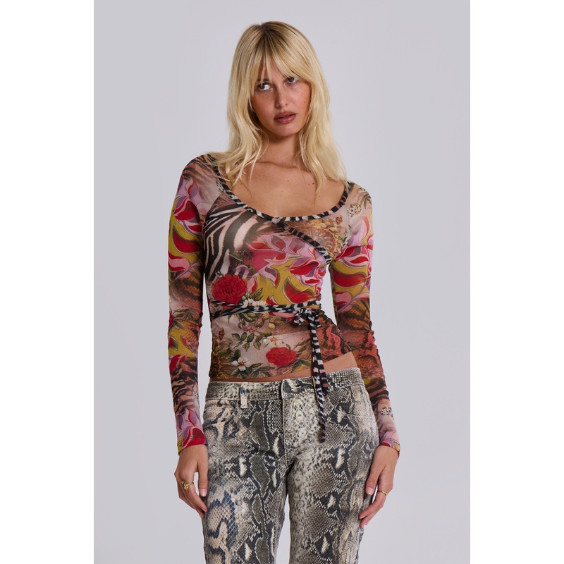 Ascari Vintage Mesh Wrap Top