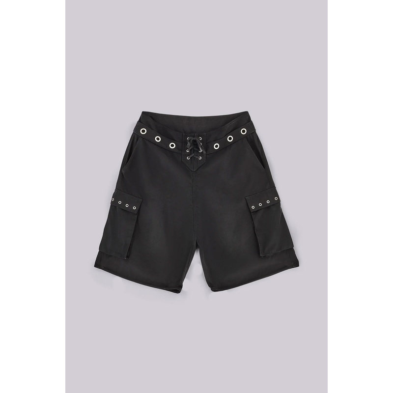 Black Eyelet Board Shorts