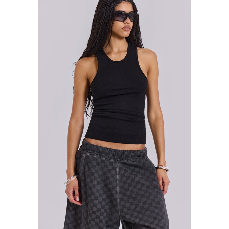 Black Rib Longline Vest