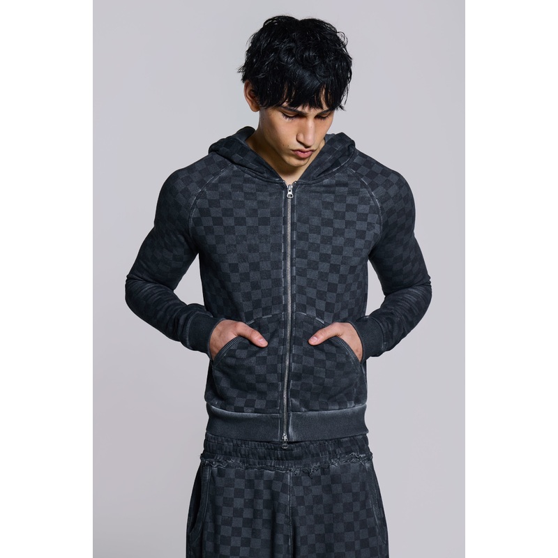Checkerboard Mini Monster Hoodie