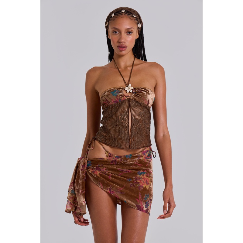 Eliana Devore Crochet Bandeau Top in Cedar