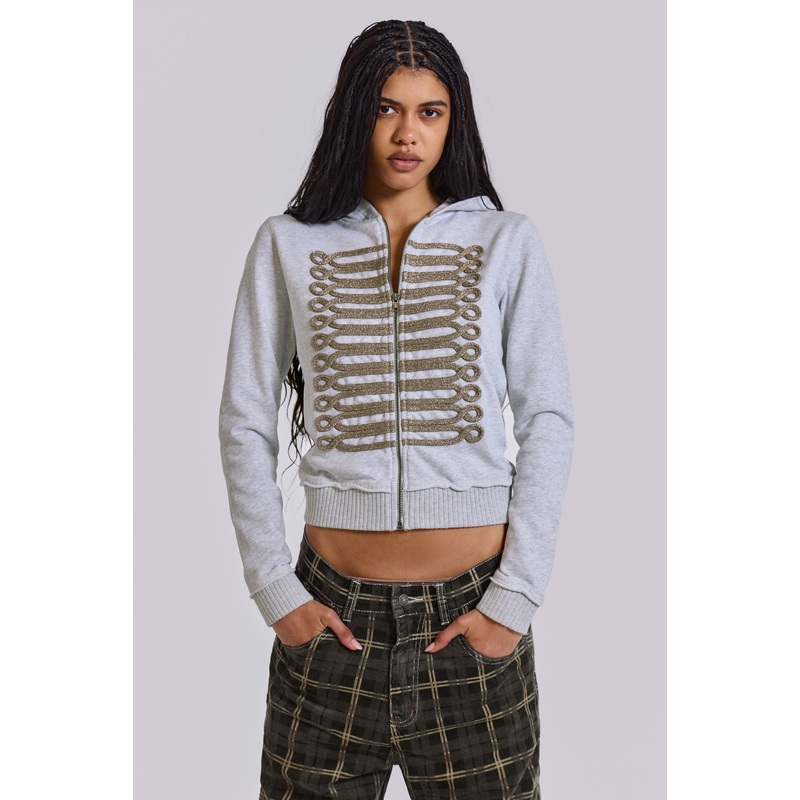 Grey Marl Drummer Monster Hoodie