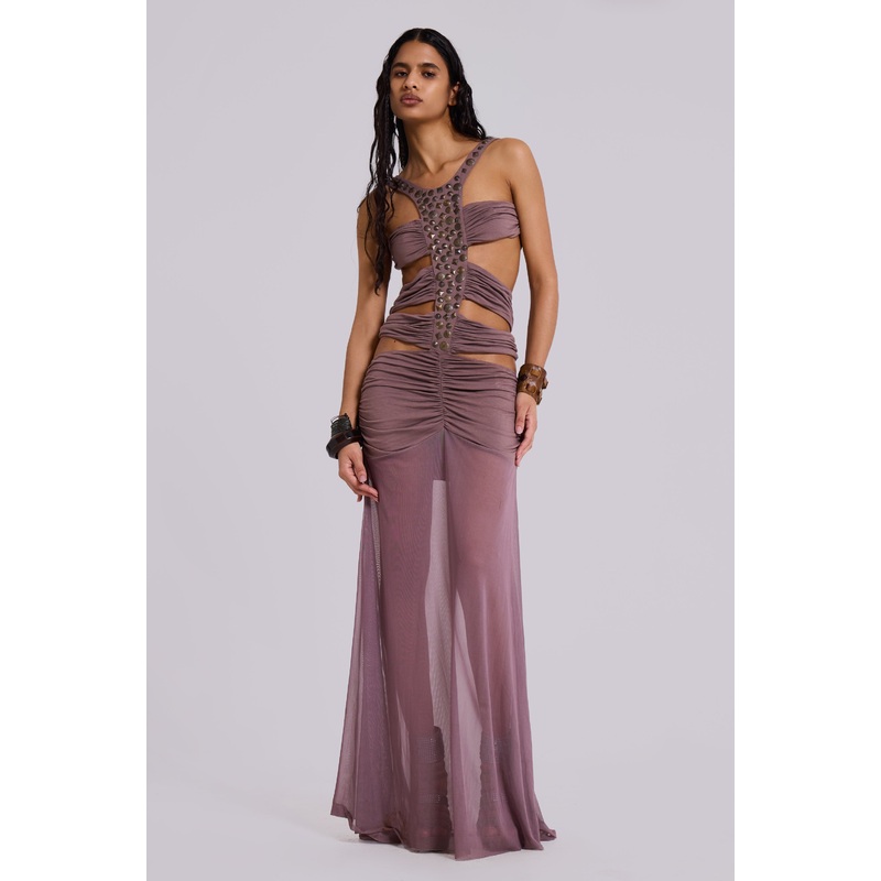 Hadassa Cut-Out Hand-Beaded Maxi Dress