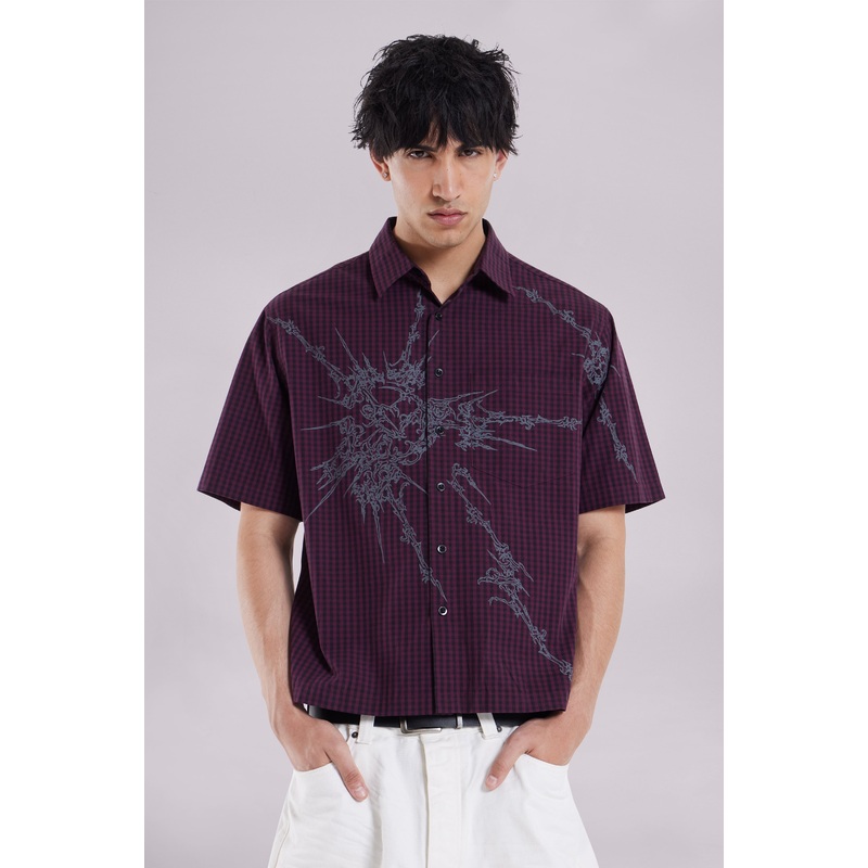 Red Atom Checked Shirt