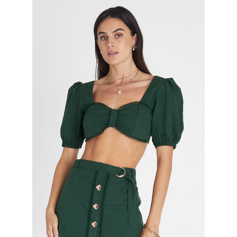 Emerald Lace Crop