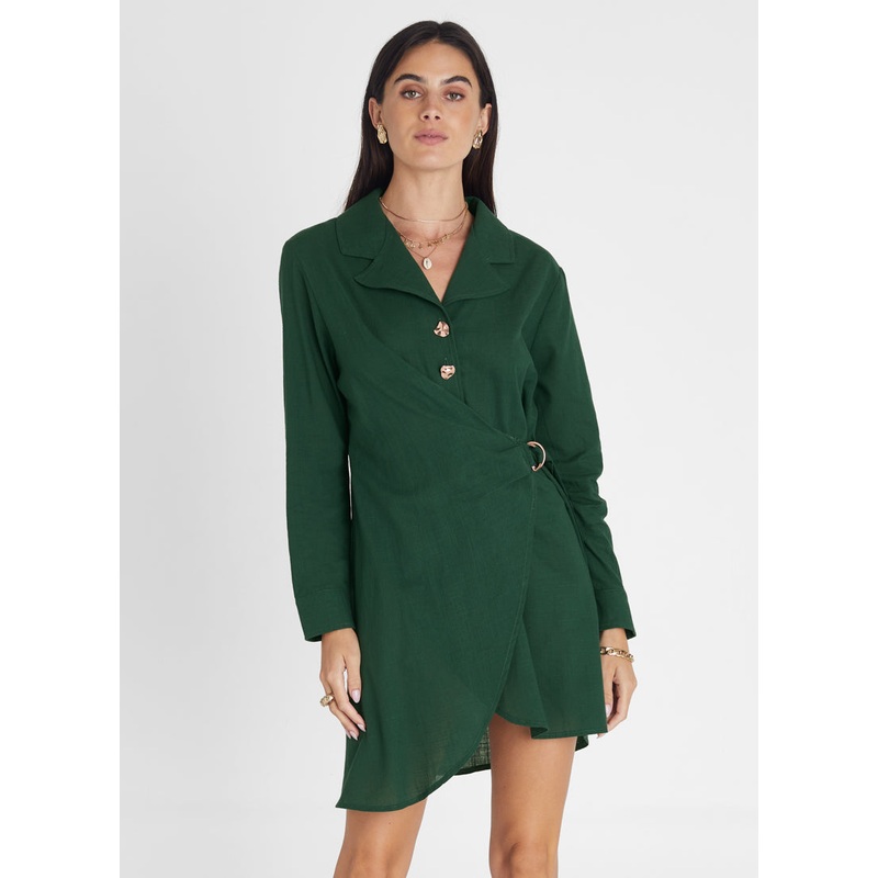 Emerald Long Sleeve Dress (SAMPLE)