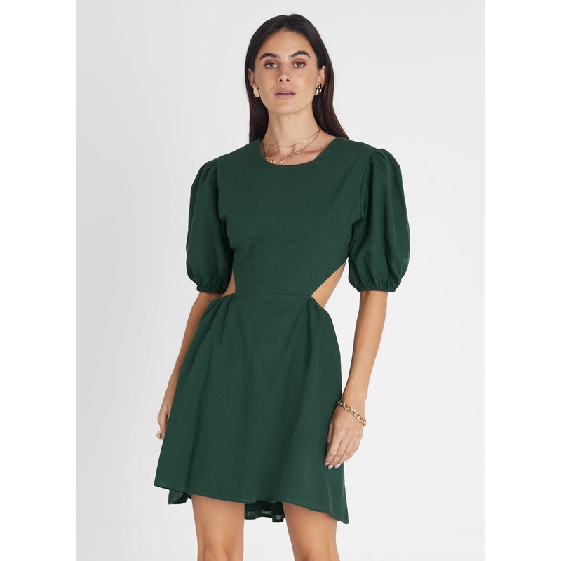 Emerald Short Sleeve Cut Out Dress
