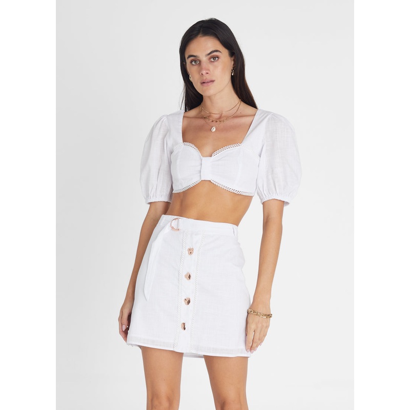 Pearl Button Up Mini Skirt (SAMPLE)