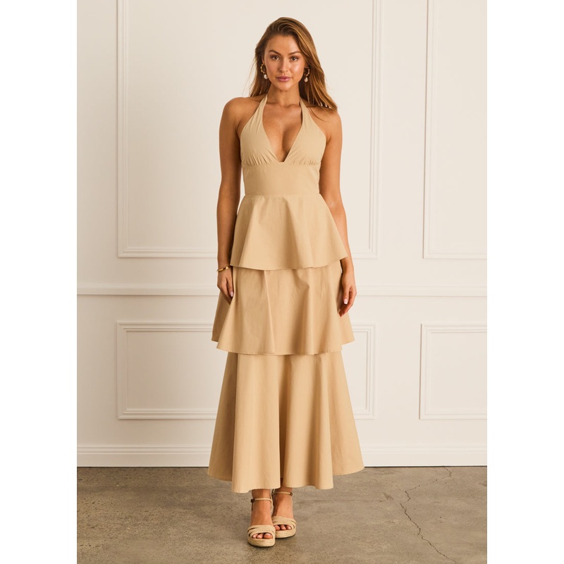 Latte Halter Neck Dress (SAMPLE)