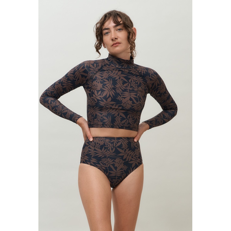 Aire Turtle Neck Rashguard | Leaf Print