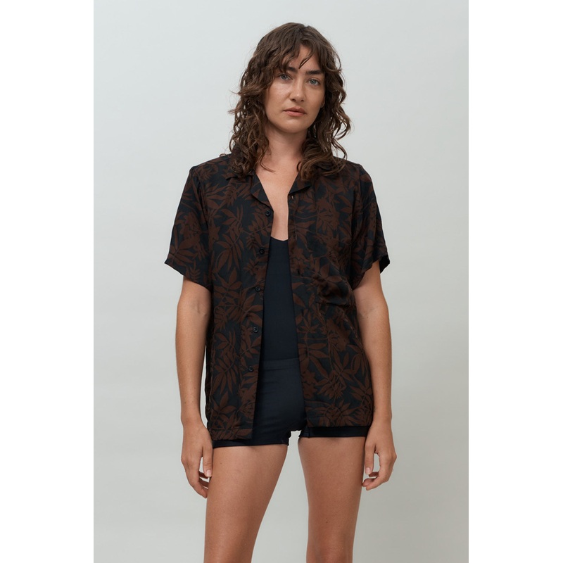 Bowling Shirt | Leaf Print