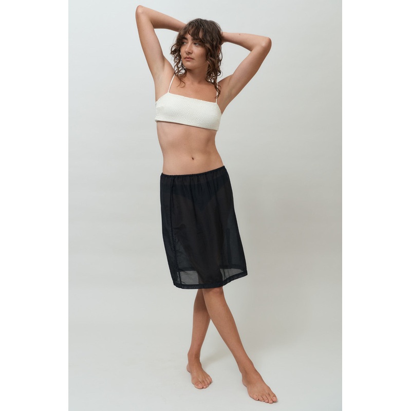 Sheer Midi Skirt | Black