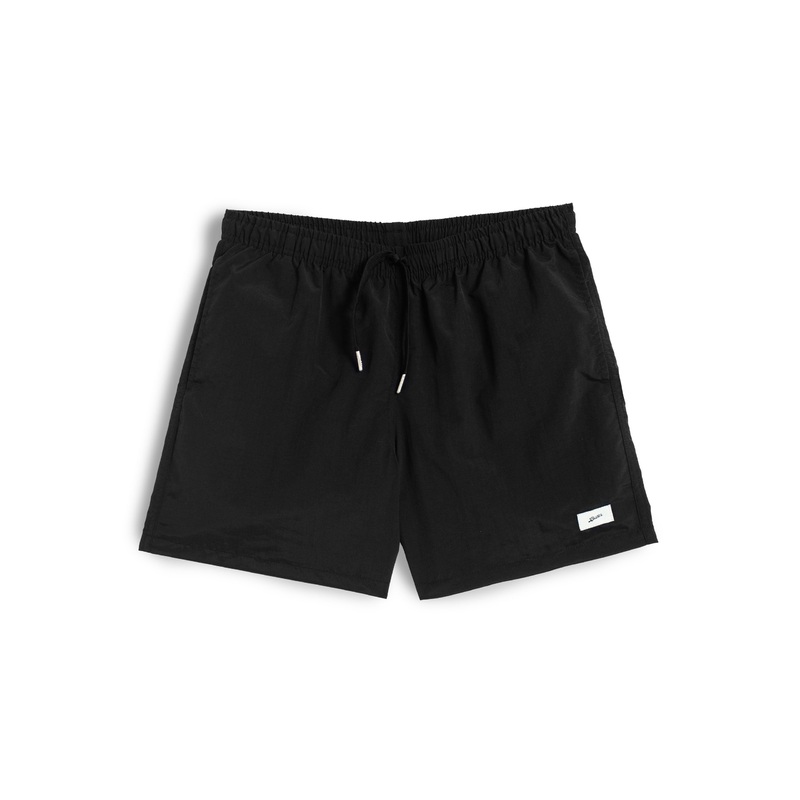 Solid Black Swim Trunk
