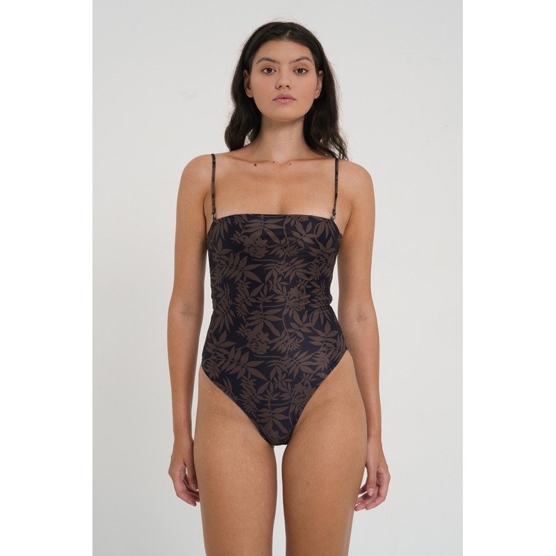 Straight One Piece | Leaf Print
