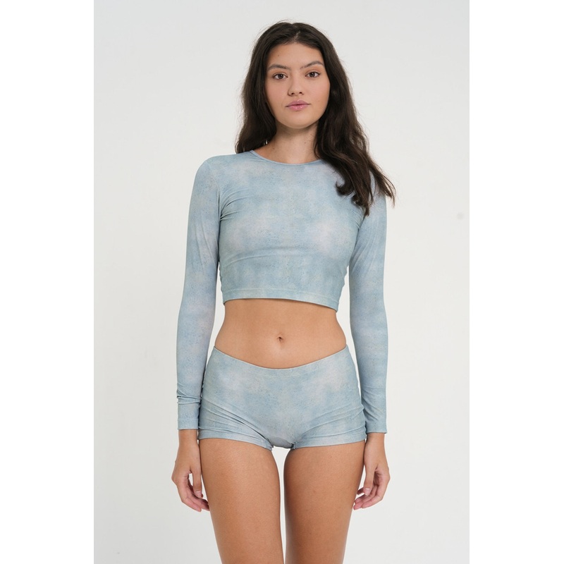 Wategos Cropped Rashguard | Sea Glass