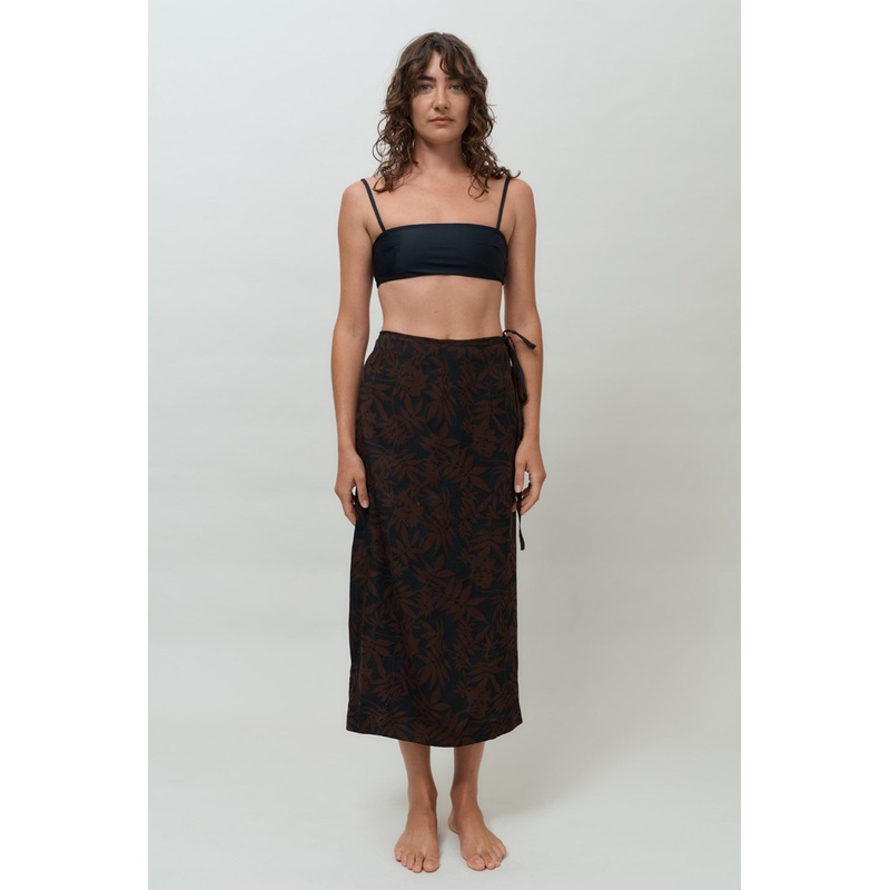 Wrap Skirt | Leaf Print