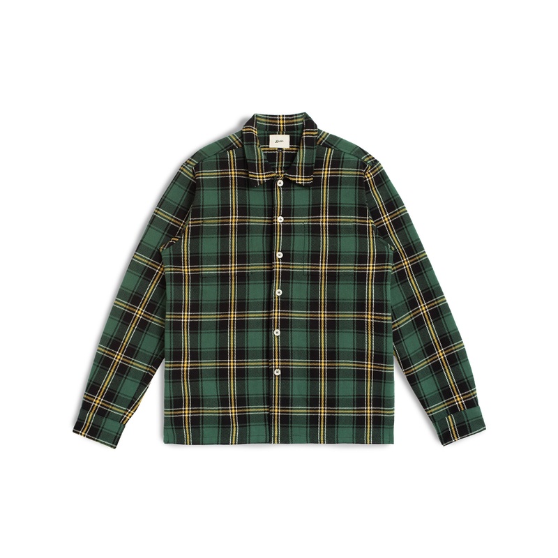 Algae Plaid Flannel Shirt