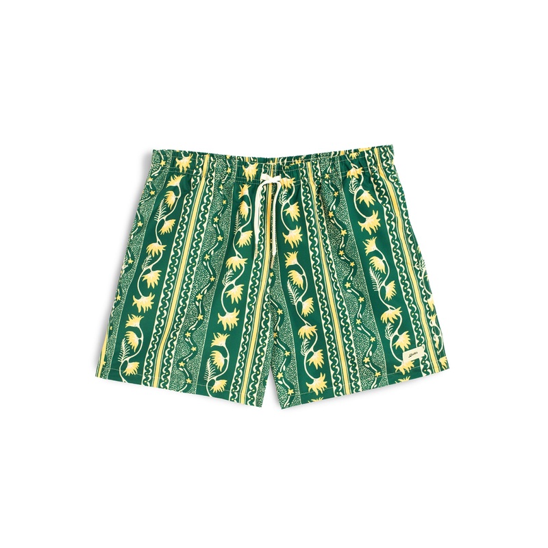 Basil Botanical Stripe Swim Trunk