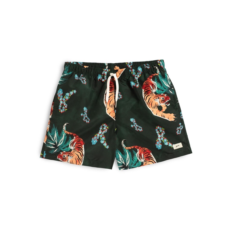Forest Tiger Print Swim Trunk