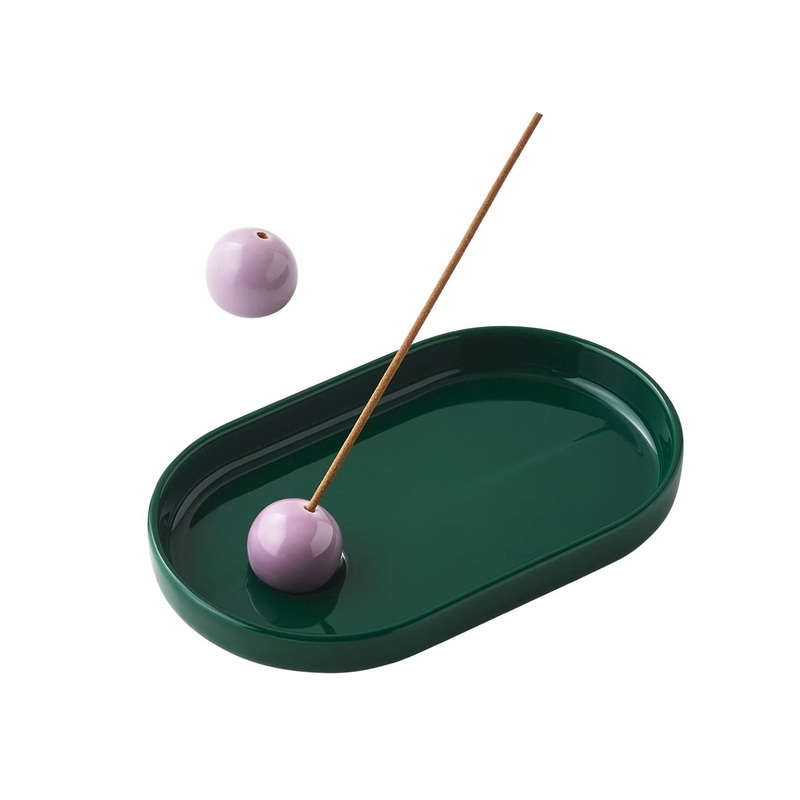 Incense Holder (Hasamiyaki)  Dark Forest x Lavender