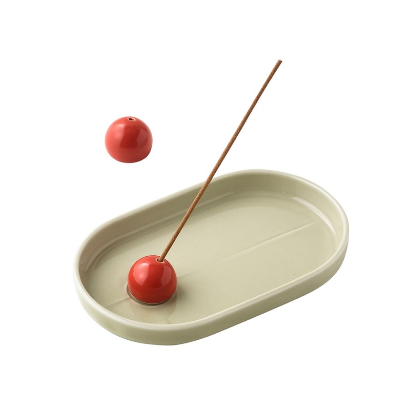 Incense Holder (Hasamiyaki)  Sand x Orange