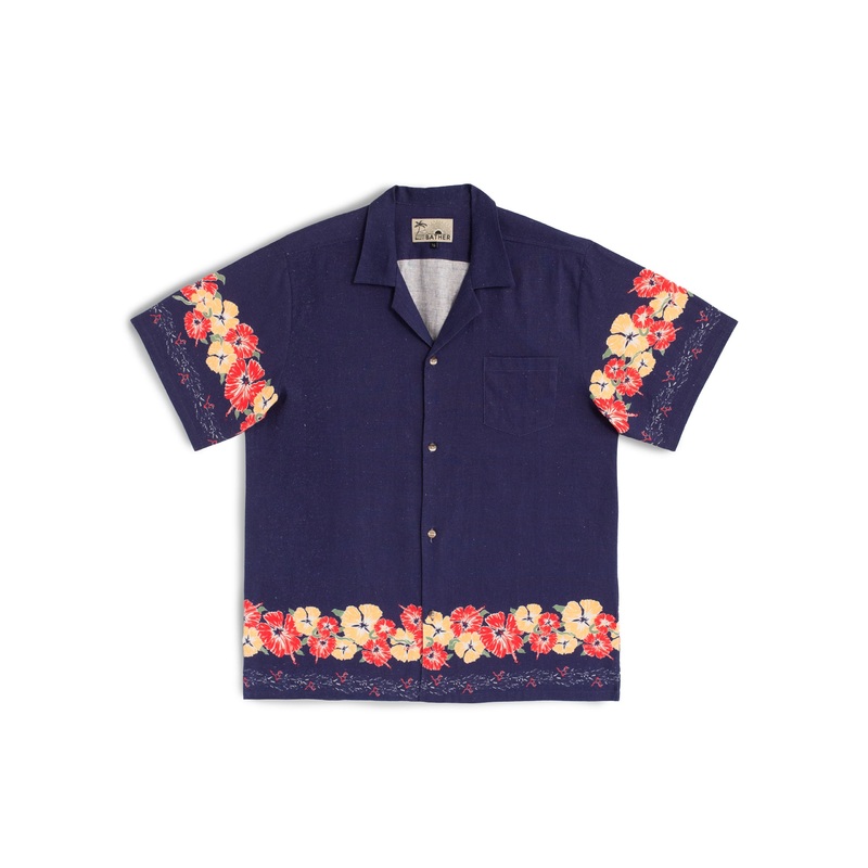 Indigo Ornate Bloom Camp Shirt