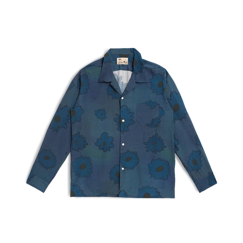 Sapphire Bloomscape LS Camp Shirt