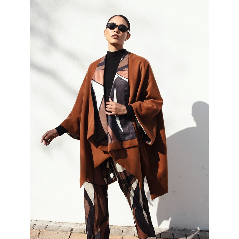 Amy Reversible Poncho - Chiado Rust