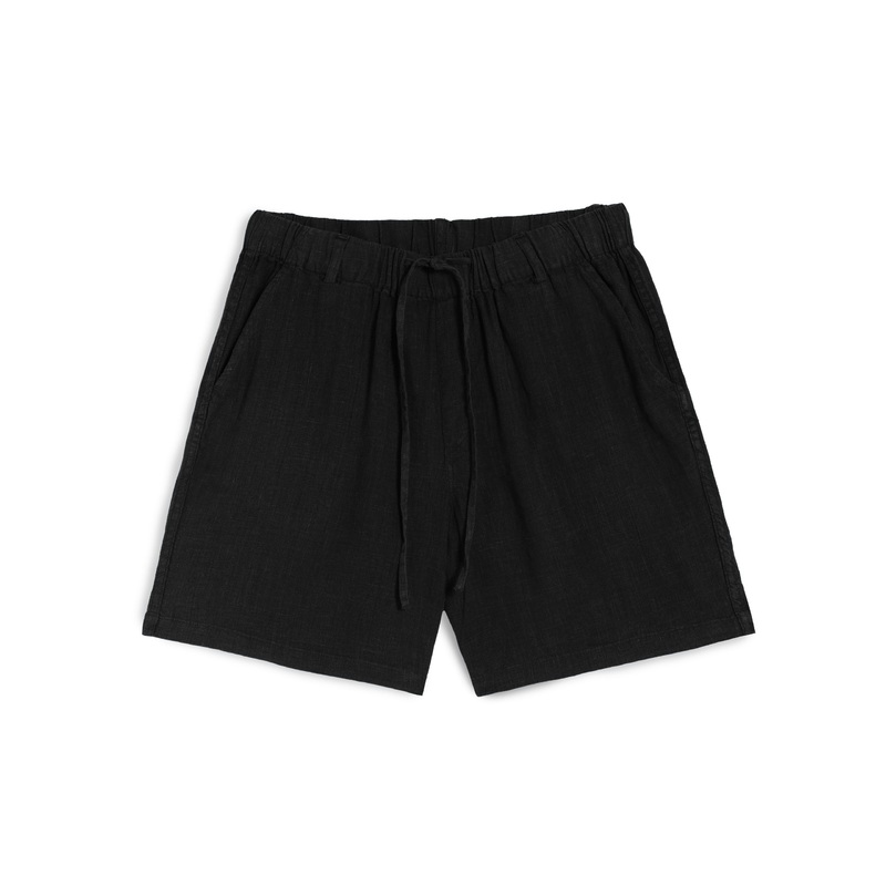 Black Linen Leisure Short