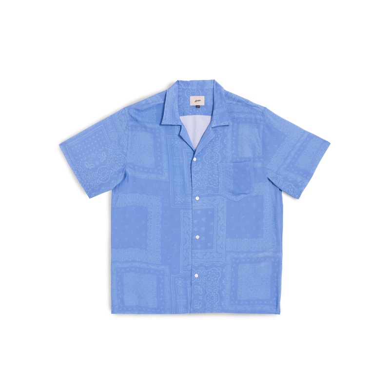 Cornflower Tonal Bandana Camp Shirt