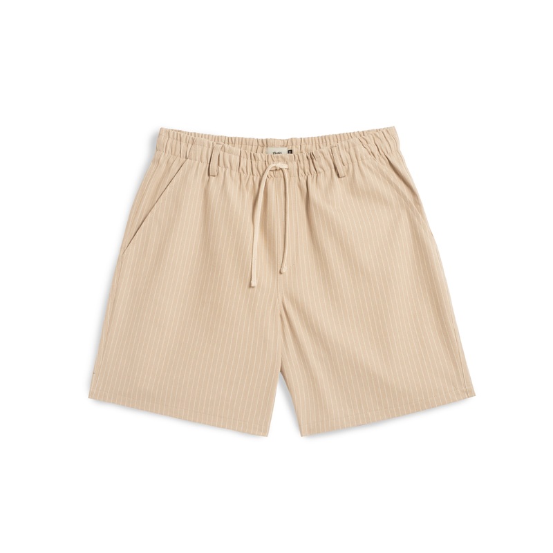Latte Stripe Denim Leisure Short
